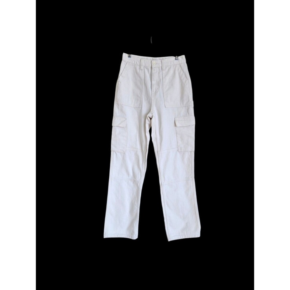 Pacsun Cargo Skate Pants 28 High Waist Off White Rigid Denim Fabric Utility Loop
